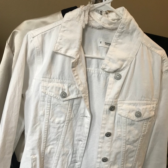 white ripped denim jacket